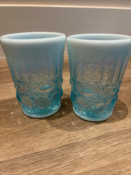 Other - Mosser Eye Winker Aqua Opal Flat Tumblers